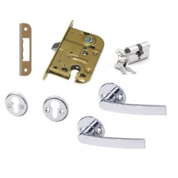 lock set with cylinder chrome